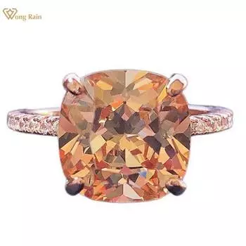 Wong Rain Винтажное 100% стерлинговое серебро 925 пробы с цирконами, драгоценный камень, свадебное обручальное кольцо для женщин, ювелирные изделия