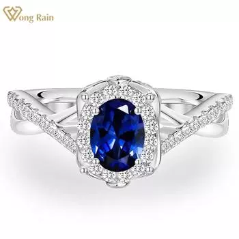 Wong Rain винтажное кольцо из стерлингового серебра 925 пробы овальной огранки 5*7 мм AAAAA с цирконами и драгоценными камнями для женщин, подарки на годовщину, ювелирные изделия