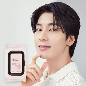 [Wonwoo PICK] The Face Shop Необработанная вода Яркая очищающая салфетка, 50 листов, Корейское очищение