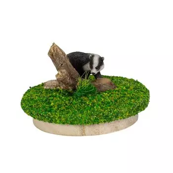 Woobia Badger Mini Set 6 x 6 x 4cm Doll Figure Ornament Animal Garden Decoration Bear H23382
