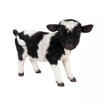 Woobia Черно-белая корова, стоящая лицом вправо x 8 x 15 см Кукольная фигурка, украшение для сада, животное, корова H20146 19,3