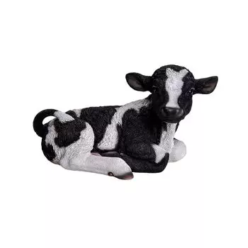 Woobia Лежащая бельгийская голубая xx кукла фигурка украшение животное садовое украшение корова H11333 (Маленький) 25,8 13,7 15,5см