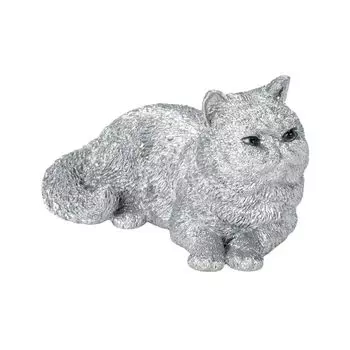 Woobia Металлическая фигурка питомца Экзотическая короткошерстная серебристая x x 4см Кукла Фигурка Украшение Животное Садовое украшение Кошка 7.5 4.8 H24026-J13