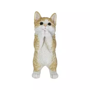 Woobia Просящий Бисквит Полосатый Белый Кот 15 x x 23см Кукла Фигурка Украшение Животное Садовое Украшение Кот 9.7 H16622-5