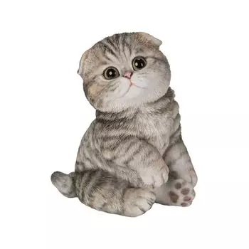 Woobia Scot, сидящая шотландская вислоухая кошка, коричневая, 14 x x 16 см, кукольная фигурка, украшение для сада, животное, кошка H24085 10,5