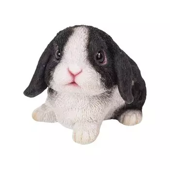 Woobia Сидящий Американский Пушистый Лоп и xx Кукла Фигурка Украшение Животное Садовое Украшение Кролик (Черно-белый) 10,7 7,7 7,5 см H16227-2