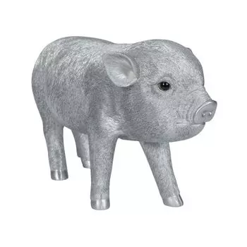 Woobia Silver Pig x x 19cm Doll Figure Ornament Animal Garden Decoration Pig (Large) 33.5 13.5 H13323-13