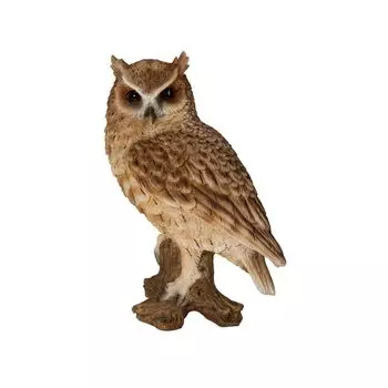Woobia Spix Сова-сплюшка, сидящая на пне 12 x x 17 см Кукольная фигурка, украшение для сада, животное, птица 8.4 H14106-1