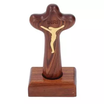 Wood Baptism Crosses Natural Texture Magnetic Standing Exquisite Polishing Carved Crosses for Home