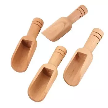 Wood Cooking Baking Tools Wooden Bath Salt Spoon Sugar Tea Spoon Coffee Tea Scoops Wooden Spoon 5pcs