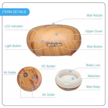 Wood Grain Aromatherapy Machine Petal Ultrasonic with Bluetooth Music Humidifier Aromatherapy Essential Oil Diffuser