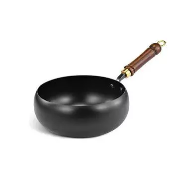 Wood Handle Chinese Cooking Wok Uncoated Soup Pot Large Belly Pan Iron Stir Fry Pan Cookware no cover