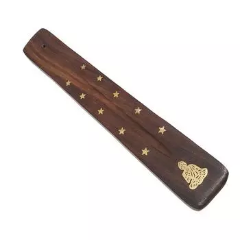 Wood Incense Holder (10 x 1.5 inch, Brown)