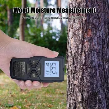Wood Moisture Meter Digital Moisture Detector with Indicator Accurate Humidity Tester Hygrometer Timber Damp Detector жёлтый