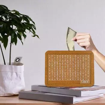 Копилка деревянная с ручкой-счетчиком большой емкости 1000/2000/3000/5000/10000 евро копилка контейнер для монет денежный контейнер банка для сбережений A темно-коричневого