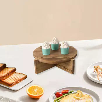 Wood Pedestal Stand,Cake Stand Desserts Easy Assembly Fireplace Serving Tray Wooden Riser for