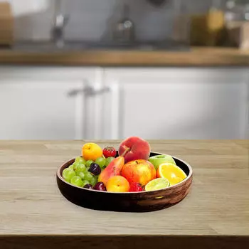 Wood Serving Tray Cake Display Server Breakfast Platter Fruit Plate for Party Anniversary Style A