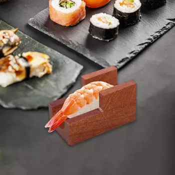Wood Sushi Holder Food Serving Tray Multifunction U Shaped Rustic Taco Holders Platter Display Stand 1 Grid