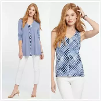 Wood Tencel Knitting Vest Fashion Plus Size Female Base Clothing Elegance Blue Plaid Spring and Summer Can Be Worn inside and outside Plaid 399 Deep and shallow blue lattice S