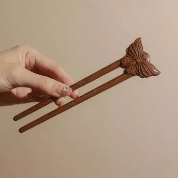 Wood Wooden Hair Stick Cat Hanfu Headwear Antique Chinese Style Hairpin Girls style 4