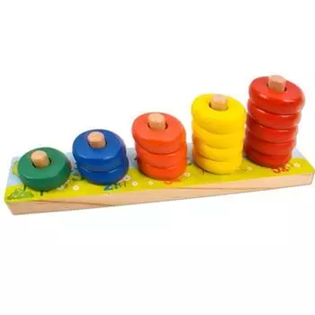 Woodbell Rainbow 5 Step Ring Stacking, разноцветные, набор из 1 штуки, корейские детские товары