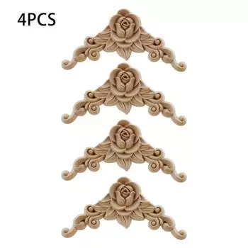 Woodcarving Decal Corner Corner Applique Wooden Applique Furniture Applique Wooden Decoration 8x8cm