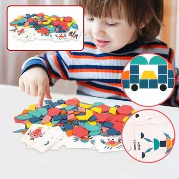 Wooden 180 Pieces Of Creative Toys Early Childhood Education Puzzle