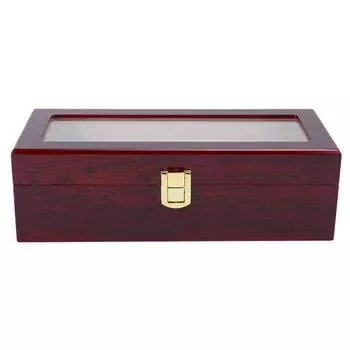 Деревянная 5-сеточная витрина для часов с прозрачным окном и противоскользящим покрытием для хранения часов