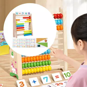 Wooden Abacus Frame Interactive Toys Gifts Math Learning Toy Counting for 2 3 4 5