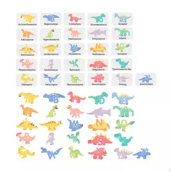 Wooden Alphabet Animal Puzzles Abc Cute Dinosaur Shape Preschool Learning
