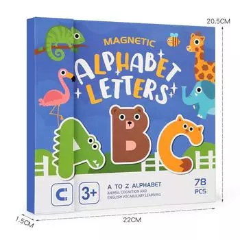 Wooden Animal Alphabet Recognition Cards Educational Toy For Learning Preschool