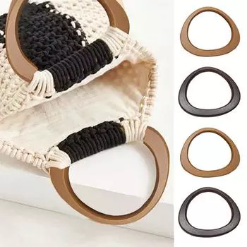 Деревянная ручка для сумки D-образной формы своими руками, сменные ручки для сумок, классические ручки для кошельков, деревянные ремни, аксессуары для сумок as the picture