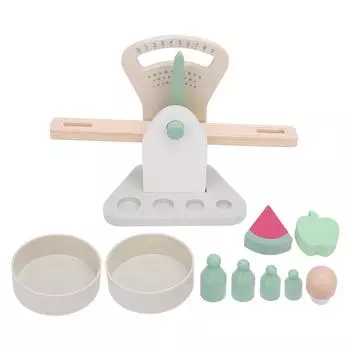 Wooden Balance Scale Early Learning Math Teaching Aid Realistic Educational Scale Toy for Boys Girls