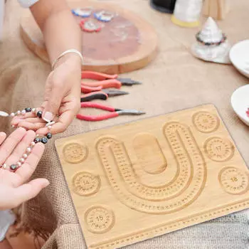 Деревянная доска для бисероплетения ювелирные изделия измерительный лоток для дизайна бусин для изготовления