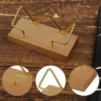 Wooden Business Card Holder Organizer Office Desk Display Stand Memo Counter Accessories Tabletop Shelf Home Card Holder Storage