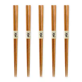 Wooden Chestnut Wood Set of Current Model J-kitchens Chopsticks, 5, 23cm,