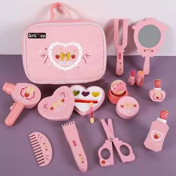 Wooden Children S Dresser Makeup Toy Simulation Play House Girl Princess Birthday Gift Set Cosmetics