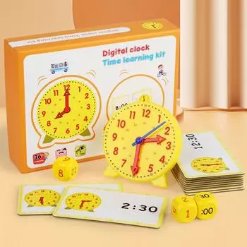 Wooden Children S Early Education Clock Grade 1 And 2 Know The Time Learning Set Teaching Aids Enlightenment Toys