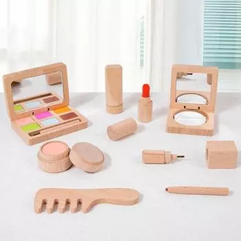 Wooden Children S Play House Makeup Fun Simulation Toys Girls Cosmetics Dressing Gifts