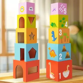 Wooden Children S Puzzle Early Education Puzzle Advanced Set Box Game Thinking Training Exercise Hand-Eye Coordination Toy