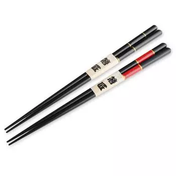 Wooden Chopsticks Pair Checkered Current Model J-kitchens Set, Pattern, 23cm,