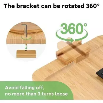 Wooden Couch Tray With Mobile Phone Flat Support Dining Tray Breakfast Inventory Folding Tray светло-желтого
