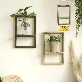 Деревянная витрина Плавающие полки Деревянные полки Простой домашний декор Спальня Гостиная Декор Estantera Decorativa De Madera бежевый