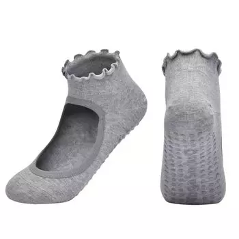 Wooden Ear Yoga Socks Non Slip Professional Women s Indoor Room Socks Adult Dance Non-Slip Socks Pilates Socks O1-Gray