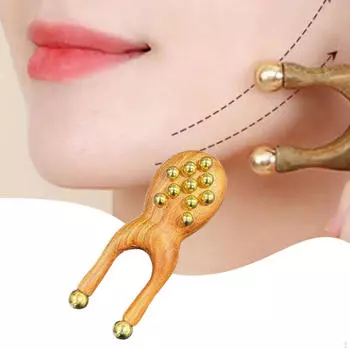 Wooden Facial Massage Tool, Manual Massage, Versatile Handheld Eyes Birthday Gift, Frog Shape