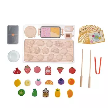 Wooden Fruit Bead Skewer Toys Simulation Wooden Pretend Fruit Educational Toys for Children