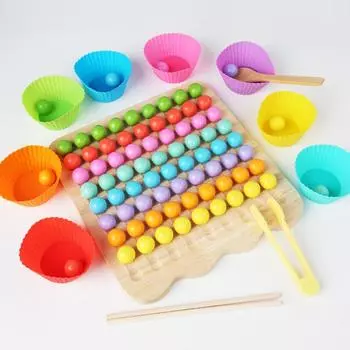Wooden Fun Xiaoxiao Music Two-In-One Clip Beads Exercise Children S Hand-Eye Coordination Concentration Training Early Education Toys