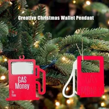Деревянный держатель для денег в виде газовой канистры, рождественская елка, подвесной кошелек для денег, конверт для денег B