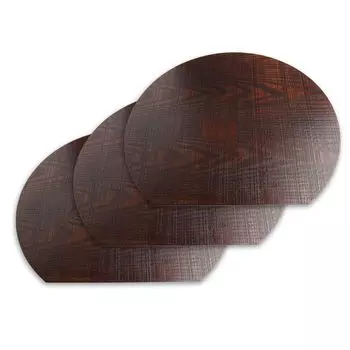 Wooden Half Moon 2 Shaku Set of 36 x 32 x Current Model J-kitchens Placemats, Pattern, (1.5 ft) Lacquer, 3, 0.5cm,