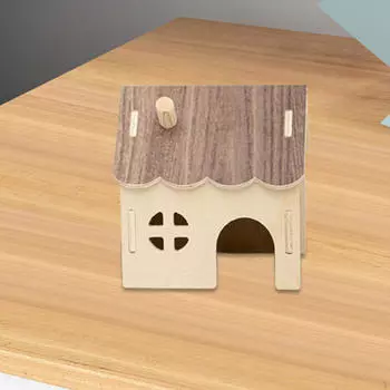 Деревянное убежище для хомяков, хижина для мелких животных, платформа, декор для среды обитания для